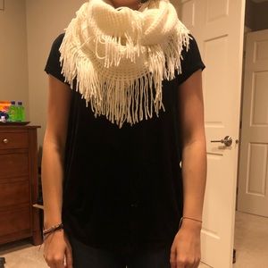 White Fringe Scarf